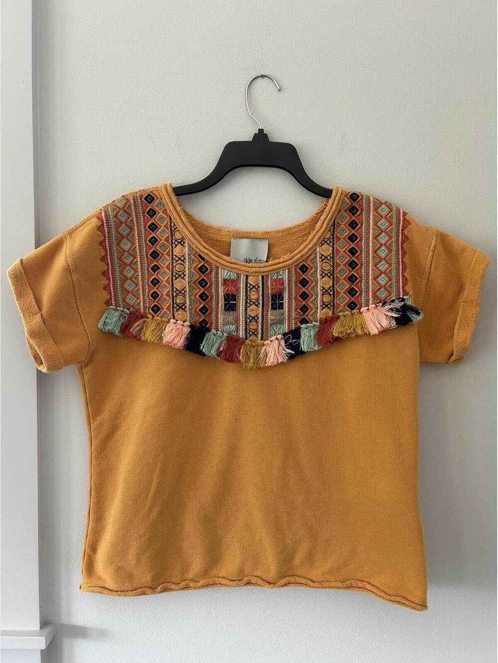 Chloe Oliver Valencia Anthropologie Bohemian Shirt 100% Cotton